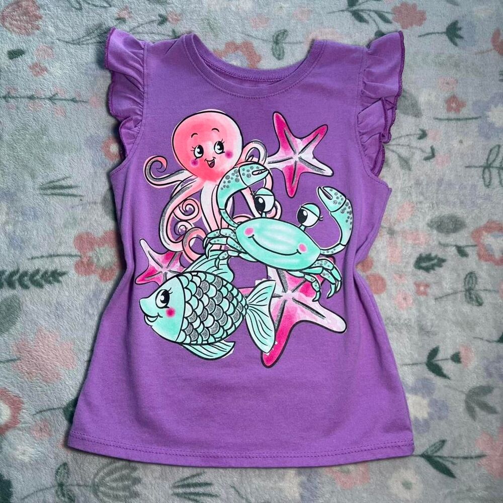 Garanimals Sea Life Tank Top 5T - Ocean Y2K 2000s Kidcore Coquette Mermaid Retro